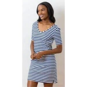 Women's Medium Dudley Stephens Navy White Dress Nautical Vacation Costal Beachy